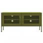 Preview: TV-Schrank Olivgrün 105x35x50 cm Stahl    