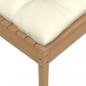Preview: Gartenhocker mit Creme Kissen Honigbraun Massivholz Kiefer