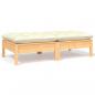 Preview: ARDEBO.de - Gartensofa 2-Sitzer mit Kissen in Creme Massivholz Kiefer