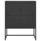 Preview: Highboard Schwarz 80x35x100 cm Stahl