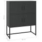 Preview: Highboard Schwarz 80x35x100 cm Stahl