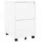 Preview: ARDEBO.de - Aktenschrank mit Rollen Weiß 39x45x67 cm Stahl