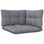 Preview: Garten-Ecksofa mit Kissen in Grau Massivholz Kiefer