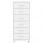 Preview: Aktenschrank mit Rollen Weiß 28x41x69 cm Metall