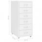 Preview: Aktenschrank mit Rollen Weiß 28x41x69 cm Metall