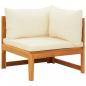 Preview: ARDEBO.de - Ecksofa mit Cremeweißen Kissen Massivholz Akazie