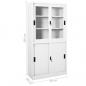 Preview: Büroschrank mit Schiebetüren Weiß 90x40x180 cm Stahl 