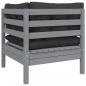 Preview: 2-Sitzer-Gartensofa mit Kissen Grau Massivholz Kiefer