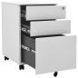 Preview: Aktenschrank mit Rollen Hellgrau 39x45x60 cm Stahl
