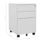 Preview: Aktenschrank mit Rollen Hellgrau 39x45x60 cm Stahl