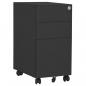 Preview: ARDEBO.de - Aktenschrank mit Rollen Anthrazit 30x45x59 cm Stahl