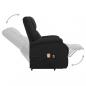 Preview: Massagesessel mit Aufstehhilfe Schwarz Stoff