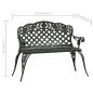 Preview: ARDEBO.de - Gartenbank 108 cm Aluminiumguss Grün