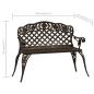 Preview: Gartenbank 108 cm Aluminiumguss Bronzen