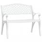 Preview: Gartenbank 102 cm Aluminiumguss Weiß