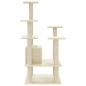 Preview: Kratzbaum mit Sisal-Kratzsäulen Creme 110 cm