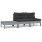 Preview: ARDEBO.de - 3-tlg. Garten-Lounge-Set mit Kissen Grau Kiefer Massivholz