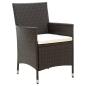 Preview: 5-tlg. Garten-Essgruppe mit Auflagen Poly Rattan Braun