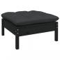 Preview: Gartensofa 2-Sitzer mit Kissen in Schwarz Massivholz Kiefer