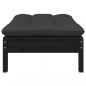Preview: Gartensofa 2-Sitzer mit Kissen in Schwarz Massivholz Kiefer