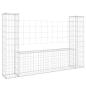 Preview: Gabionenkorb U-Form mit 2 Säulen Eisen 140x20x100 cm