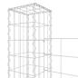 Preview: Gabionenkorb U-Form mit 5 Säulen Eisen 500x20x150 cm