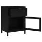 Preview: Nachttische 2 Stk. Schwarz 40x30x54,5 cm Stahl und Glas
