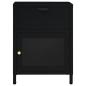 Preview: Nachttische 2 Stk. Schwarz 40x30x54,5 cm Stahl und Glas