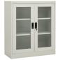 Preview: Büroschrank mit Pflanzkasten Hellgrau 90x40x128 cm Stahl