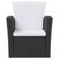 Preview: 16-tlg. Garten-Lounge-Set mit Kissen Poly-Rattan Schwarz