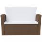 Preview: 16-tlg. Garten-Lounge-Set mit Kissen Poly-Rattan Braun