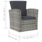 Preview: 8-tlg. Garten-Lounge-Set mit Kissen Poly Rattan Grau