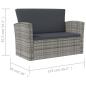 Preview: 8-tlg. Garten-Lounge-Set mit Kissen Poly Rattan Grau