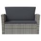 Preview: 8-tlg. Garten-Lounge-Set mit Kissen Poly Rattan Grau