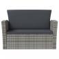 Preview: 8-tlg. Garten-Lounge-Set mit Kissen Poly Rattan Grau
