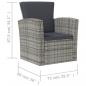 Preview: 8-tlg. Garten-Lounge-Set mit Kissen Poly Rattan Grau