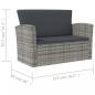 Preview: 8-tlg. Garten-Lounge-Set mit Kissen Poly Rattan Grau