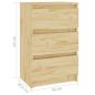 Preview: Nachtschrank 40x29,5x64 cm Massivholz Kiefer