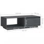 Preview: Couchtisch Grau 110x50x33,5 cm Massivholz Kiefer