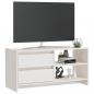 Preview: TV-Schrank Weiß 80x31x39 cm Massivholz Kiefer