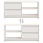 Preview: TV-Schrank Weiß 80x31x39 cm Massivholz Kiefer