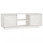 Preview: TV-Schrank Weiß 110x30x40 cm Massivholz Kiefer