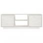 Preview: TV-Schrank Weiß 110x30x40 cm Massivholz Kiefer