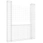 Preview: Gabionenkorb U-Form mit 2 Säulen Eisen 140x20x200 cm