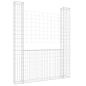 Preview: Gabionenkorb U-Form mit 2 Säulen Eisen 140x20x200 cm