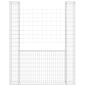 Preview: Gabionenkorb U-Form mit 2 Säulen Eisen 140x20x200 cm