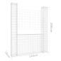 Preview: Gabionenkorb U-Form mit 2 Säulen Eisen 140x20x200 cm