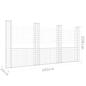 Preview: Gabionenkorb U-Form mit 4 Säulen Eisen 380x20x200 cm