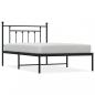 Preview: Bettgestell mit Kopfteil Metall Schwarz 100x200 cm