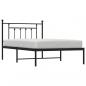 Preview: Bettgestell mit Kopfteil Metall Schwarz 100x200 cm